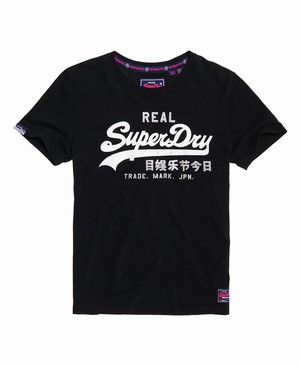 Superdry Vintage Logo Duo Női Pólók Fekete | XYCAR6124